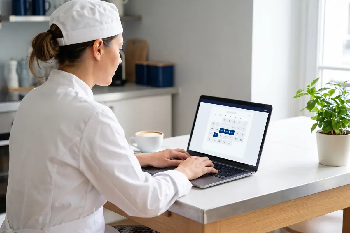 Réservation d'un créneau de session de formation sur le calendrier du site Hygiène 14